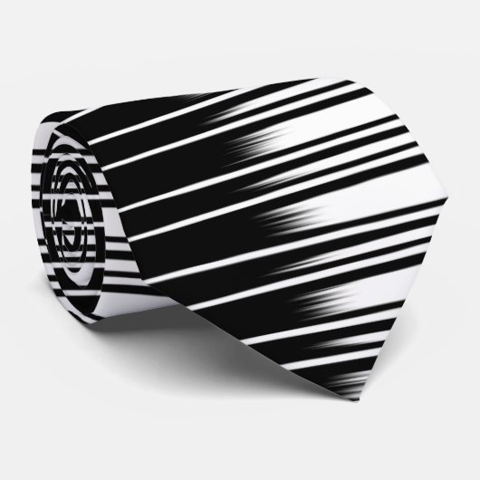 Cool Black and White Striped Pattern ネクタイ (ロール)