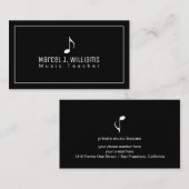 Cool Black Business Card With Music Note 名刺 (正面/裏面)
