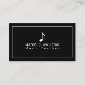Cool Black Business Card With Music Note 名刺 (正面)