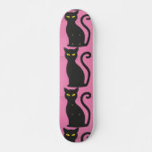 COOL BLACK CAT PINK SKATEBOARD スケートボード (正面)