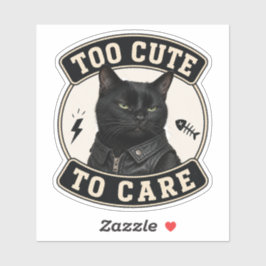 Cool Black Cat Vinyl Sticker | Too Cute To Care Ca シール