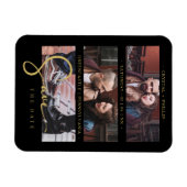 Cool Black Golden Romantic Wedding 3 Multi Photos マグネット (横)