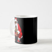 Cool Black Man Santa Claus Christmas African Ameri コーヒーマグカップ (正面左)