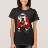 Cool Black Man Santa Claus Christmas African Ameri Tシャツ (正面)