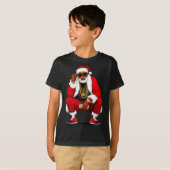 Cool Black Man Santa Claus Christmas African Ameri Tシャツ (正面フル)