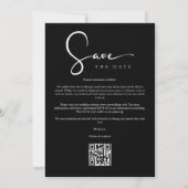 Cool Black & White Trend 4 Multi Photos Collage QR セーブザデート (裏面)