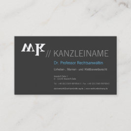 Cool, blau, schwarz | Kartenhaus Modern 名刺