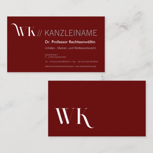 Cool, blau, schwarz | Kartenhaus Modern 名刺 (正面/裏面)