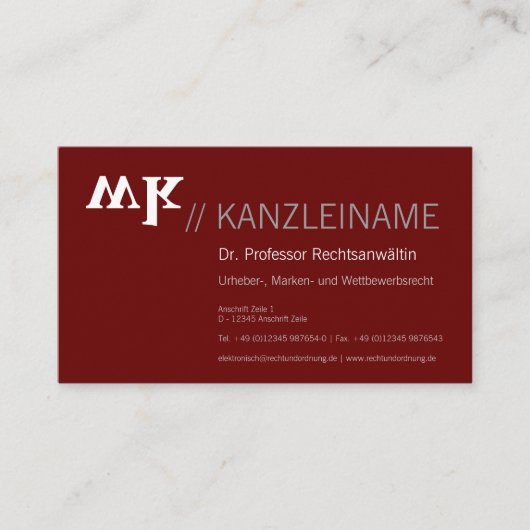 Cool, blau, schwarz | Kartenhaus Modern 名刺 (正面)