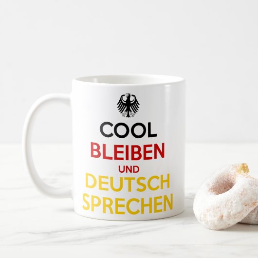 Cool Bleiben und Deutsch Sprechen コーヒーマグカップ (ドーナツ)