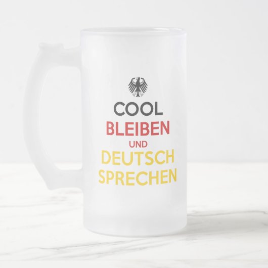 Cool Bleiben und Deutsch Sprechen フロストグラスビールジョッキ (左)