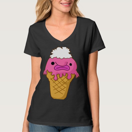 Cool Blobfish Blobfish Ice Cream For Boys Girls Tシャツ (正面)