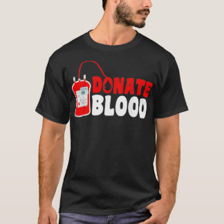 Cool Blood Donation Art Men Women Blood Donor Phle Tシャツ