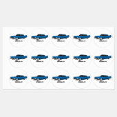 Cool blue 1959 classic car  ラベル (シート)