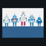 Cool Blue and Red Robots Poster ポスター<br><div class="desc">Great gifts for anyone who love robots or is a tech geek.</div>