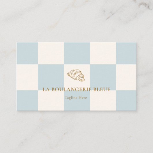 Cool Blue Bakery Croissant QR Photo  名刺 (正面)