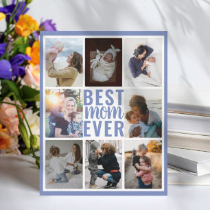 Cool Blue Best Mom Ever 8枚フォトコラージュ
