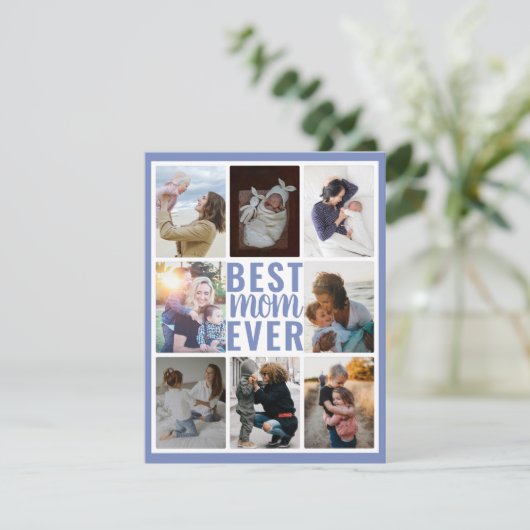 Cool Blue Best Mom Ever 8 Photo Collage (スタンド正面)