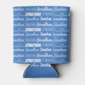 Cool Blue Boys Name Font Collage Custom Teen 缶クーラー (正面)