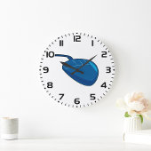 Cool Blue Computer Mouse Tech ラージ壁時計