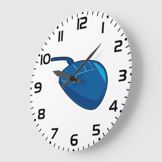 Cool Blue Computer Mouse Tech ラージ壁時計 (傾斜)