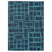 Cool Blue Geometric Grid Pattern Personalised クリップボード (裏面)