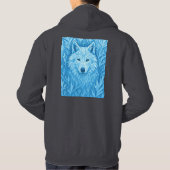 Cool Blue Geometric Wolf Low Poly Abstract Premium パーカ (裏面)