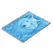 Cool Blue Geometric Wolf Low Poly Aesthetic School ノートブック (左側)
