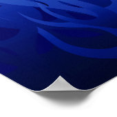 Cool Blue on Blue Racing Flames ポスター (角)