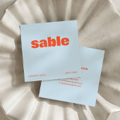 Cool Blue Orange Modern Aesthetic Bold Square スクエア名刺