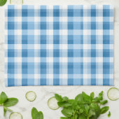 Cool blue plaid tiled pattern  キッチンタオル (折り畳み)