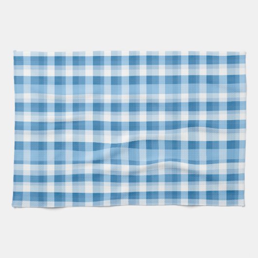 Cool blue plaid tiled pattern  キッチンタオル (横)