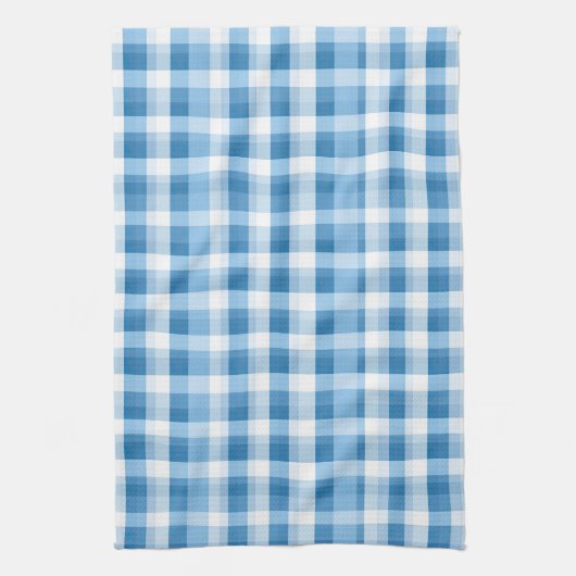 Cool blue plaid tiled pattern  キッチンタオル (縦)