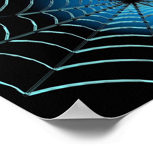 Cool Blue Spider Web ポスター (角)