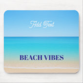 Cool Blue Tropical Beach マウスパッド (正面)