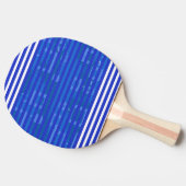 Cool Blue White Geometric Stripes 卓球ラケット (横)