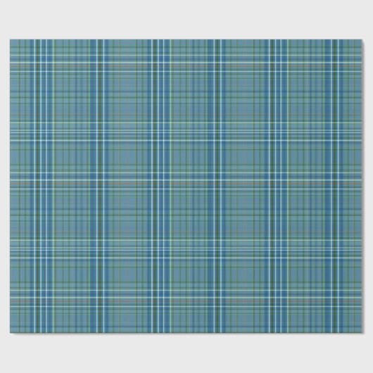 Cool Blue Woven Plaid Pattern ラッピングペーパー (フラット)