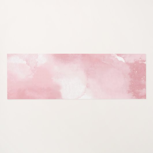 Cool Blush Pink Watercolor Script Name  ヨガマット (裏面(横))