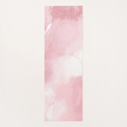 Cool Blush Pink Watercolor Script Name  ヨガマット (裏面)