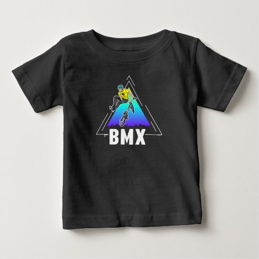 Cool BMX Bike Boy Bicycle Freestyle ベビーTシャツ (正面)