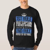 Cool Boat Captain is Never Wrong Hat Tシャツ (正面)