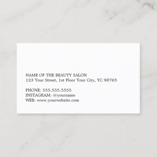 Cool Bold Black White Red Salon Appointment Coupon 割引カード (裏面)