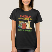 Cool Book Reader For Men Women Book   Bookworm Cat Tシャツ (正面)