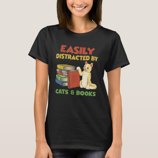 Cool Book Reader For Men Women Book   Bookworm Cat Tシャツ (正面)