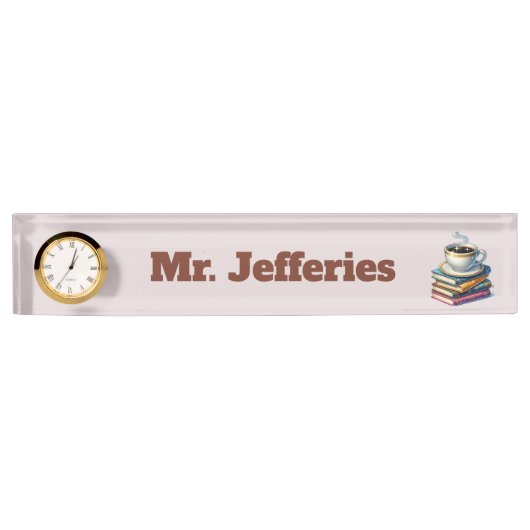 Cool books coffee Teacher's デスクネームプレート (正面)