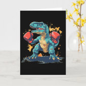 Cool Boxing Gloves With Dinosaur  カード (黄色い花)