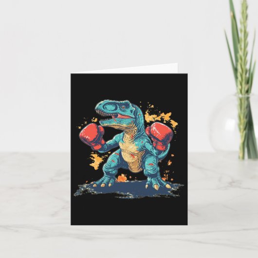 Cool Boxing Gloves With Dinosaur  カード (正面)