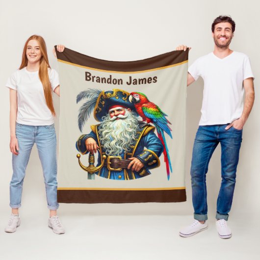 Cool boys pirate lovers add name  フリースブランケット (インサイチュ)