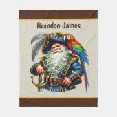 Cool boys pirate lovers add name  フリースブランケット (正面)