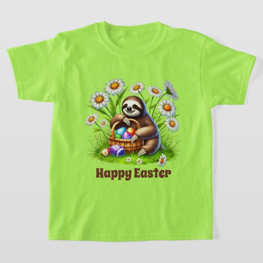 Cool boys sloth Easter customizable Tシャツ (レイダウン)